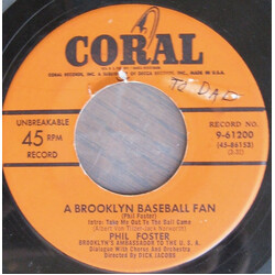Phil Foster (2) A Brooklyn Baseball Fan / The Kids On The Corner USED VINYL 7INCH 45 RPM SINGLE