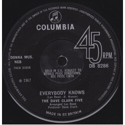 The Dave Clark Five Everybody Knows USED VINYL 7INCH 45 RPM SINGLE