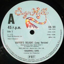 Sugarhill Gang Rapper's Delight USED VINYL 12INCH 45 RPM