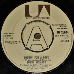 Bobby Womack Lookin' For A Love USED VINYL 7INCH 45 RPM SINGLE PROMO