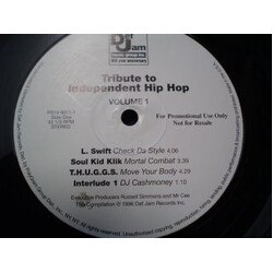 Various Tribute To Independent Hip Hop Volume 1 USED VINYL 12INCH 33 S RPM PROMO