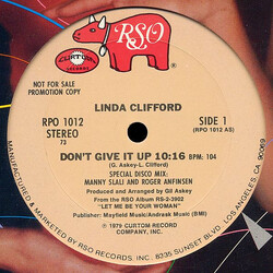 Linda Clifford Don't Give It Up / Sweet Melodies USED VINYL 12INCH 33 S RPM PROMO