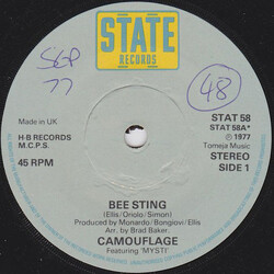 Camouflage (5) Bee Sting USED VINYL 7INCH 45 RPM SINGLE