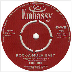 Paul Rich Rock-A-Hula Baby / Walk On By USED VINYL 7INCH SINGLE 45 RPM
