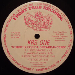 KRS-One Strictly For Da Breakdancers Vinyl LP USED