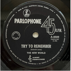 New World (3) Try To Remember USED VINYL 7INCH 45 RPM SINGLE