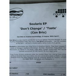 Soularis Don't Change / Taste USED VINYL 12INCH WHITE LABEL