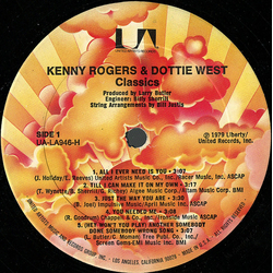 Kenny Rogers / Dottie West Classics Vinyl LP USED