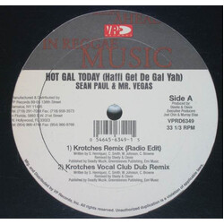 Sean Paul / Mr. Vegas Hot Gal Today USED VINYL 12INCH 33 S RPM