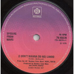 Spiders From Mars (I Don't Wanna Do No) Limbo USED VINYL 7INCH 45 RPM SINGLE