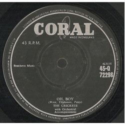 The Crickets (2) Oh, Boy USED VINYL 7INCH 45 RPM SINGLE REPRESS