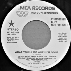 Waylon Jennings What You'll Do When I'm Gone USED VINYL 7INCH 45 RPM PROMO STEREO