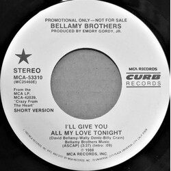 Bellamy Brothers I'll Give You All My Love Tonight USED VINYL 7INCH 45 RPM PROMO STEREO