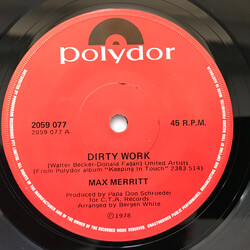 Max Merritt Dirty Work USED VINYL 7INCH 45 RPM SINGLE