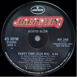 Kurtis Blow Party Time USED VINYL 12INCH PROMO