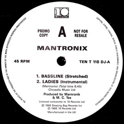 Mantronix Bassline Vinyl 12" USED