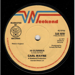 Carl Wayne Hi Summer Vinyl 7" USED