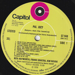 Rodgers & Hart Pal Joey Vinyl LP USED