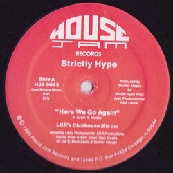 Strictly Hype Here We Go Again VINYL 12" USED
