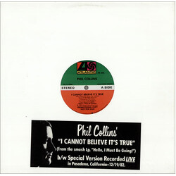 Phil Collins I Cannot Believe It's True USED VINYL 12INCH 33 S RPM SINGLE PROMO STEREO
