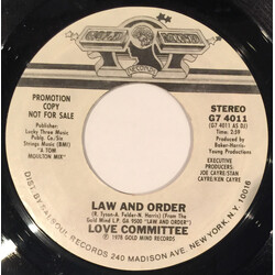 Love Committee Law And Order USED VINYL 7INCH 45 RPM SINGLE PROMO STEREO