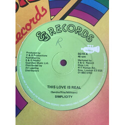 Simplicity This Love Is Real USED VINYL 12INCH 45 RPM