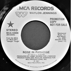 Waylon Jennings Rose In Paradise USED VINYL 7INCH 45 RPM PROMO