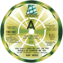High Inergy You Can't Turn Me Off (In The Middle Of Turning Me On) Vinyl 7" USED