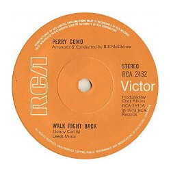 Perry Como Walk Right Back USED VINYL 7INCH 45 RPM