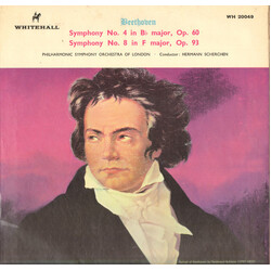 Ludwig van Beethoven / Hermann Scherchen / Philharmonic Symphony Of London Symphony No.4 in B Flat Major,Op.60. Symphony No.8 In F Major Op.93 Vinyl L