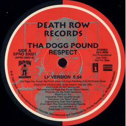 Tha Dogg Pound Respect USED VINYL 12INCH 33 S RPM SINGLE PROMO STEREO