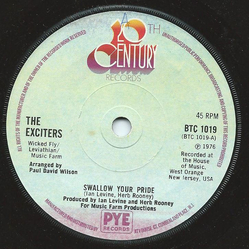 The Exciters Swallow Your Pride Vinyl 7" USED