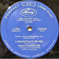 Dinah Washington I Concentrate On You / Lord You Made Us Human USED VINYL 7INCH 33 S RPM