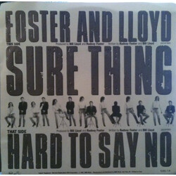 Foster And Lloyd Sure Thing VINYL 7" USED