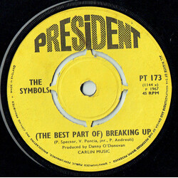 The Symbols (The Best Part Of) Breaking Up USED VINYL 7INCH 45 RPM SINGLE