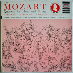 Wolfgang Amadeus Mozart / Hubert Barwahser / Netherlands String Quartet Quartets For Flute And Strings Vinyl LP USED