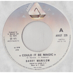 Barry Manilow Could It Be Magic USED VINYL 7INCH 45 RPM SINGLE REISSUE