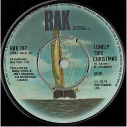 Mud Lonely This Christmas USED VINYL 7INCH 45 RPM SINGLE