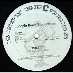 Boogie Down Productions Poetry USED VINYL 12INCH 33 S RPM