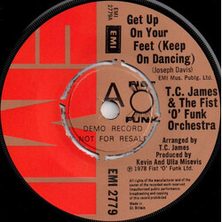 Tom C. James / The Fist-O-Funk Orchestra Get Up On Your Feet (Keep On Dancing) USED VINYL 7INCH 45 RPM PROMO