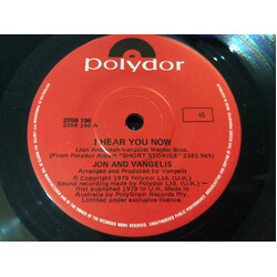 Jon & Vangelis I Hear You Now USED VINYL 7INCH 45 RPM SINGLE