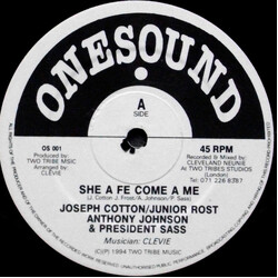 Joseph Cotton / Junior Frost / Anthony Johnson / President Sass She A Fe Come A Me USED VINYL 12INCH 45 RPM