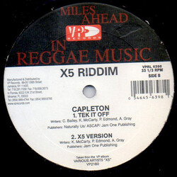 Various X5 Riddim USED VINYL 12INCH 33 S RPM PROMO