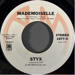 Styx Mademoiselle / Light Up USED VINYL 7INCH 45 RPM SINGLE STYRENE STEREO