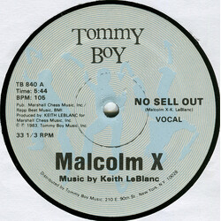 Malcolm X No Sell Out USED VINYL 12INCH 33 S RPM