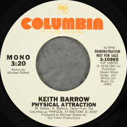Keith Barrow Physical Attraction USED VINYL 7INCH 45 RPM PROMO STEREO MONO