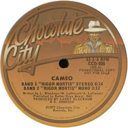 Cameo Rigor Mortis USED VINYL 12INCH 33 S RPM SINGLE SIDED PROMO STEREO MONO