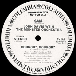 John Davis & The Monster Orchestra Bourgie', Bourgie' USED VINYL 12INCH 33 S RPM PROMO STEREO
