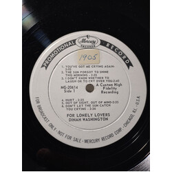 Dinah Washington For Lonely Lovers Vinyl LP USED