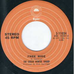 The Edgar Winter Group Free Ride USED VINYL 7INCH 45 RPM SINGLE STEREO